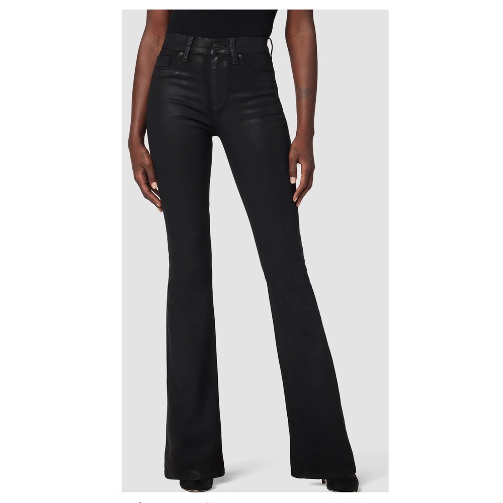 Hudson‎ Nico Mid Rise Bootcut Coated Black Barbara Jeans Women's Size 34